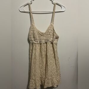 👑Creme/off-white mini knitted dress